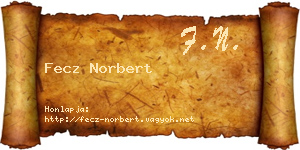 Fecz Norbert névjegykártya